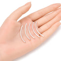 10pcs 925 Sterling Silver Curved Noodle Tubes, Hole ID 1.5mm, Size Selections: 20mm/25mm/30mm/35mm/40mm