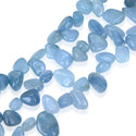 Natural Blue Aquamarine Gemstone Petal Keishi Beads, Irregular, 10mm-20mm, Hole ID 1mm, 1 Strand/15 Inch, GZ6-44