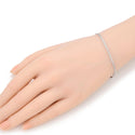 1pc 925 Sterling Silver 2.4mm Diamond-Cut Bismark Chain Bracelet, Tarnish Resistant White Gold Plated, Length Selections: 6.5 inch/7 inch/7.5 inch/8 inch