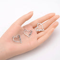 20pcs Artistic Love Heart Charms, 28mm Large One Sided Heart Drop Pendants, Antique Silver, MC-D22