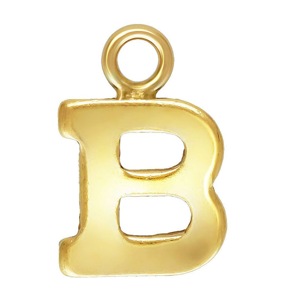1pc Real 1/20 14K Gold Filled Letter B, Small Alphabet Charm Drop, 5.2x5.6mm, JK12-A2