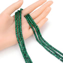Lab Created Malachite Gemstone Heishi Tube Rondelle Beads, 4x2mm/Small, Hole ID 0.9mm, 14.5 Inch/1 Strand, GH-C34