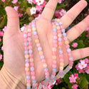 Natural Morganite Jade Gemstone Faceted Round Beads, 6mm, Hole ID 0.9mm, 2 Strands/28 Inch Total, GH-E25