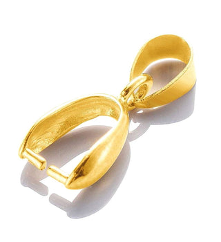 20pcs Tarnish Resistant Pendant Pinch Bail Clip, 18K Yellow Gold Plated Brass, Size Selections: 15mm/18mm/20mm