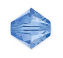 100pcs Preciosa Faceted Bicone Crystal Beads, Light Sapphire (Blue), Size Selections: 3mm/4mm/6mm