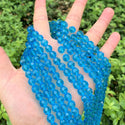 140pcs Creative Club Faceted Round Crystal Glass Beads, Aquamarine Blue, 8mm, Hole ID 1mm, CC2R810