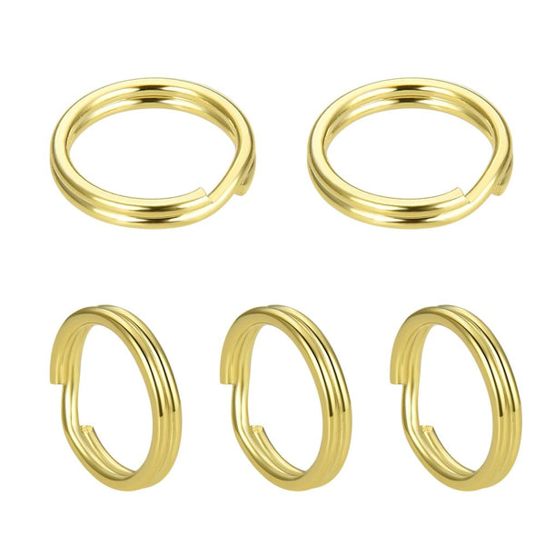 20pcs 925 Sterling Silver Split Jump Rings, Real 18K Yellow Gold Plated, 0.7mm/21 Gauge, Size Selections: 5/6/7/8/10/12mm