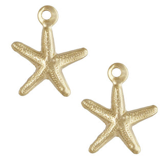 2pcs Real 1/20 14K Gold Filled Small Starfish Charm Drops, 8mm/0.31 Inch, Hole ID 0.94mm, JK13-2