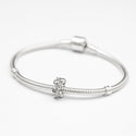 1pc Real 925 Sterling Silver Charm, April Birthstone Spacer Bead, Cubic Zirconia CZ Clear Gemstone, Compatible with Pandora all Other Charm Bracelets, EC549