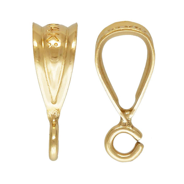10pcs Real 1/20 14K Gold Filled Small Folding Donut Pendant Bails, Open Parallel Jump Ring, 9.5mm, JK5-B1