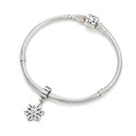1pc Real 925 Sterling Silver Snowflake Dangle Charm Pendant, Compatible with Pandora All Other Charm Bracelet, EC24-D3