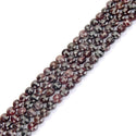 Natural Garnet Dark Red Gemstone Faceted Flat Round Coin Beads, 6mm, Hole ID 1mm, 15 Inch/1 Strand, GZ13-3