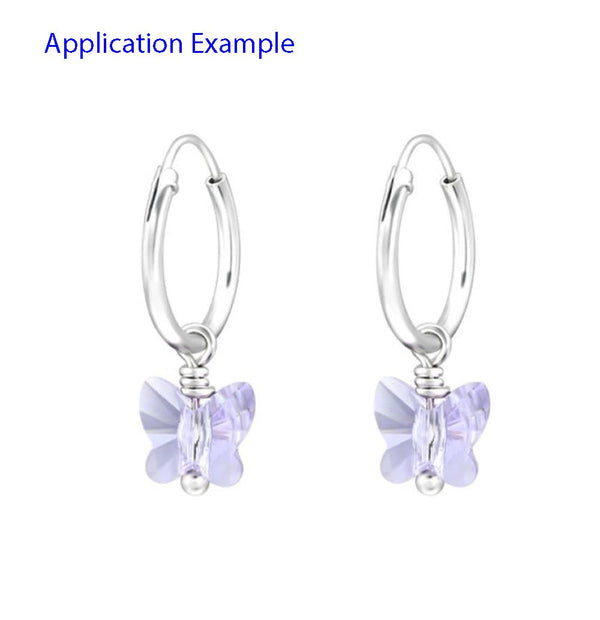 20pcs Creative Club Butterfly Crystal Glass Beads #5754, Center Drilled, Light Violet June Birthstone, 10mm, Hole ID 1mm, CCBF-4