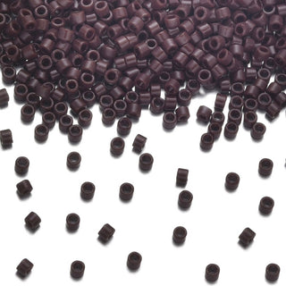 7.5g Miyuki Delica 11/0 Seed Beads, Opaque Dark Brown DB734