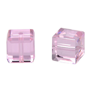 24pcs Adabele Austrian Faceted Cube Crystal Beads #5601, Rosaline Pink, Size Selections: 4mm/6mm/8mm