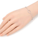 1pc 925 Sterling Silver Large Teardrop & Oval Link Chain Bracelet, Tarnish Resistant White Gold Plated, Length Selections: 7 inch/7.5 inch/8 inch