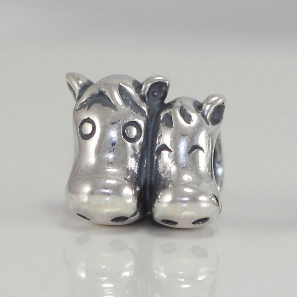 1pc Real Solid Sterling Silver I Love Horse Animal Charm Bead, Compatible with Pandora All Other Charm Bracelets, EC243