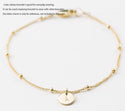 1pc 925 Sterling Silver 1.85mm Bead Station Curb Chain Bracelet, Real 18K Yellow Gold Plated, Length Selections: 6.5 inch/7 inch/7.5 inch/8 inch