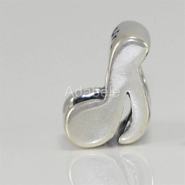 1pc Solid 925 Sterling Silver Music Note Charm Music Lover Bead, Compatible with Pandora All Other Charm Bracelet, EC116