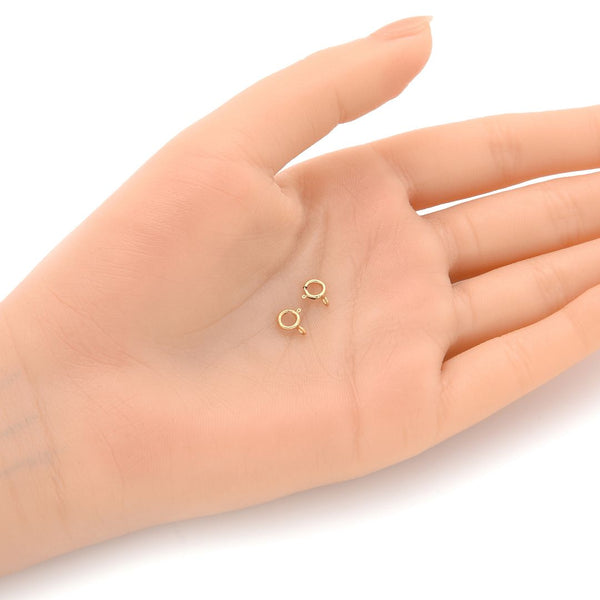 10pcs Real 1/20 14K Gold Filled Small Springring Clasps, Open Jump Ring, 5mm, JK3-C3