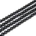 Natural Black Tourmaline Gemstone Round Beads, 15 Inch/1 Strand, Size Selections: 6mm/8mm/10mm