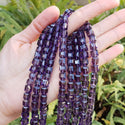 100pcs Creative Club Faceted Cube Crystal Glass Beads, Amethyst, 8mm, Hole ID 1mm, CCC827
