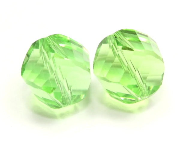 24pcs Adabele Austrian Faceted Helix Spiral Irregular Crystal Beads #5020, Peridot Green, 6mm, Hole ID 1mm, SSH-616