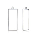 20pcs Open Back Rectangle Bezel Blanks, Pendant Base, Large Resin Mold, Silver, 49x20mm, CF288-10