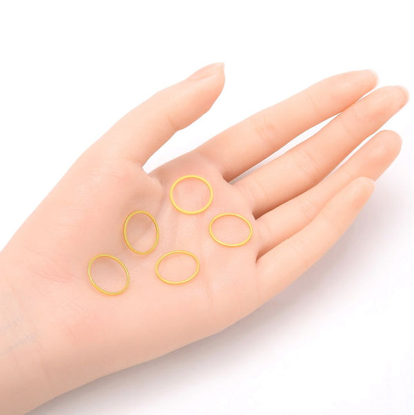 20pcs Tarnish Resistant Round Circle Beading Hoops, Open Back Bezel Frame, 18K Yellow Gold Plated Brass, Size Selections: 12mm/16mm/20mm