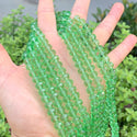 140pcs Creative Club Faceted Rondelle Crystal Glass Beads, Peridot Green, 8x6mm, Hole ID 1.1mm, CCR816