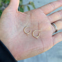 2pcs Real 1/20 14K Gold Filled C Hoop Earring Posts with Open Ring, 12mm, JK1-W1