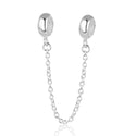 925 Sterling Silver Safety Chain Lock Clip Rubber Charm Holder Bead Stopper