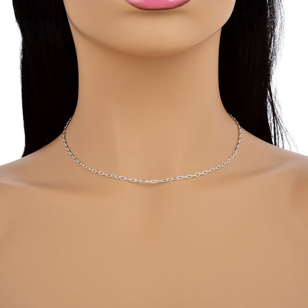 1pc 925 Sterling Silver Diamond Cut Flat Cable Link Chain Necklace, 2.2mm, Length Selections: 18/20/22/24/26 inch