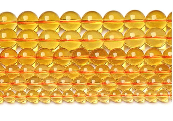 Natural Citrine Yellow Crystal Gemstone Round Beads, 15 Inch/1 Strand, Size Selections: 4mm/6mm/8mm/10mm