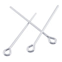20pcs 925 Sterling Silver Eyepin Eye Pins, 0.7mm/21 Gauge, Length Selections: 18mm/25mm/30mm/35mm