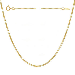 1pc 1/20 14K Gold Filled Curb Cable Link Chain Necklace, 1.2mm Width/Small, 18 Inch, Non Tarnish, KC33-18