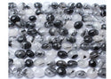 Natural Grade A Black Quartz Rutilated Gemstone Oval Tumbled Pebble Beads, Irregular, 6mm to 8mm, Hole ID 1mm, 15 Inch/1 Strand, GZ11-9