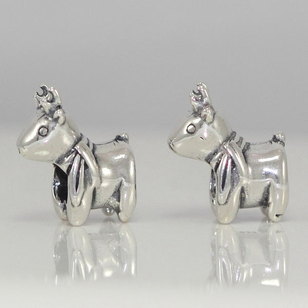 1pc Solid 925 Sterling Silver Sacred Deer Charm Bead, Compatible with Pandora All Other Charm Bracelets, EC2-V1
