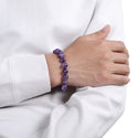 1 Strand Stretch Natural Purple Amethyst Beaded Gemstone Bracelet, 10mm Bead, Length Selections: 7 inch/7.5 inch/8 inch/8.5 inch