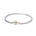 2pcs Real Yellow Gold Plated Sterling Silver Rubber Charm Holder Bead Stopper, Compatible with Pandora All Other 3mm Charm Bracelet, EC27-A2