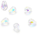 24pcs Adabele Austrian Faceted Teardrop Crystal Beads #5500, Clear AB, 8mm x 6mm, Hole ID 1mm, SST-802