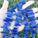 Natural Blue Lapis Lazuli Gemstone Stick Point Beads, Irregular, 7mm-23mm Long, Hole ID 1mm 1 Strand/15 Inch, GZ5-14