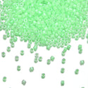 7.5g Miyuki Delica 11/0 Seed Beads, Translucent Luminous Mint Green DB2040