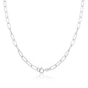 1pc 925 Sterling Silver Paperclip Cable Link Chain Necklace, 4mm, Thick Strong, Length Selections: 18 inch/20 inch/22 inch