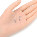 1 Pair 925 Sterling Silver February Birthstone Round Cut Stud Earrings, 4mm/0.25 Carat Small Tiny Cubic Zirconia CZ Purple Amethyst Stone, SSE78-2