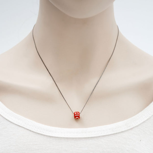 1pc 925 Sterling Silver Libra Zodiac Sign Bead Charm Red Enamel, Compatible with Pandora All Other Charm Bracelets, EC53