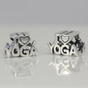 1pc Solid 925 Sterling Silver Love Yoga Charm Health Awareness Bead, Compatible with Pandora All Other Charm Bracelet, EC369
