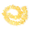 Natural Raw Crystal Quartz Nugget Drilled Gemstone Beads, Topaz Yellow AB Titanium Coated Stone Nuggets, 15 Inch, GA-B11