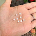 10pcs Natural AAAA Grade High Luster Half Drilled Potato Round Pearls Beads, White Cultured Freshwater Pearls, 4-5mm, Hole ID 0.95mm, PP4-45