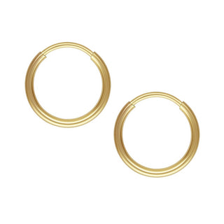 1 Pair Real 18K Yellow Gold Plated Sterling Silver Round Circle Hoop Earrings, 10mm/0.4 Inch, Small, SSE87-A